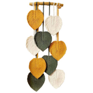 Makramee-Wandbehang Wandteppich Kunst Boho Bunte Blätter
