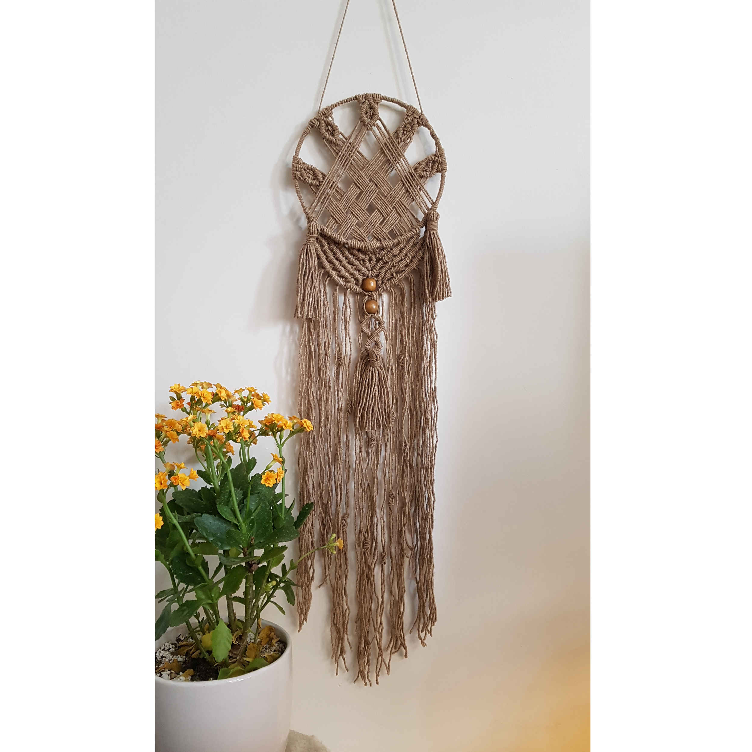 Makramee-Wandbehang Wandteppich Kunst Boho Modell Traumfänger