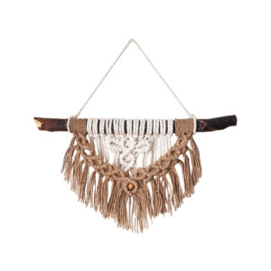 Makramee-Wandbehang Wandteppich Kunst Boho mit Holz