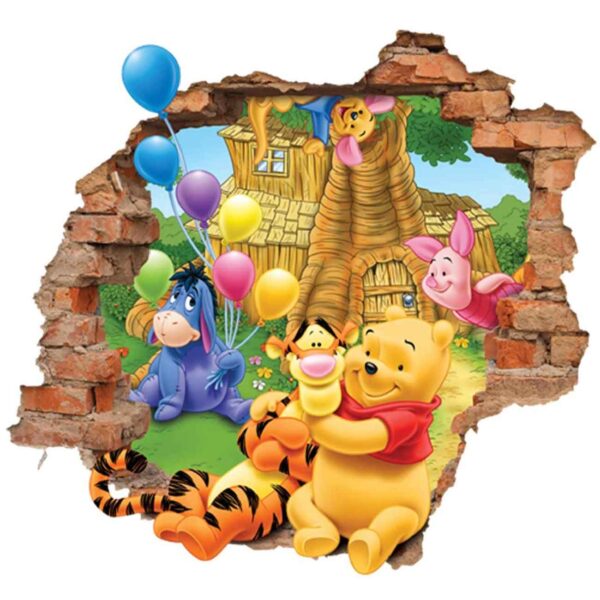 Kinderzimmer-3D-Wandsticker für das Babyzimmer Modell Winnie Puuh und Freunde