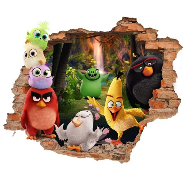 Kinderzimmer-3D-Wandsticker für das Babyzimmer mit Angry-Birds-Design