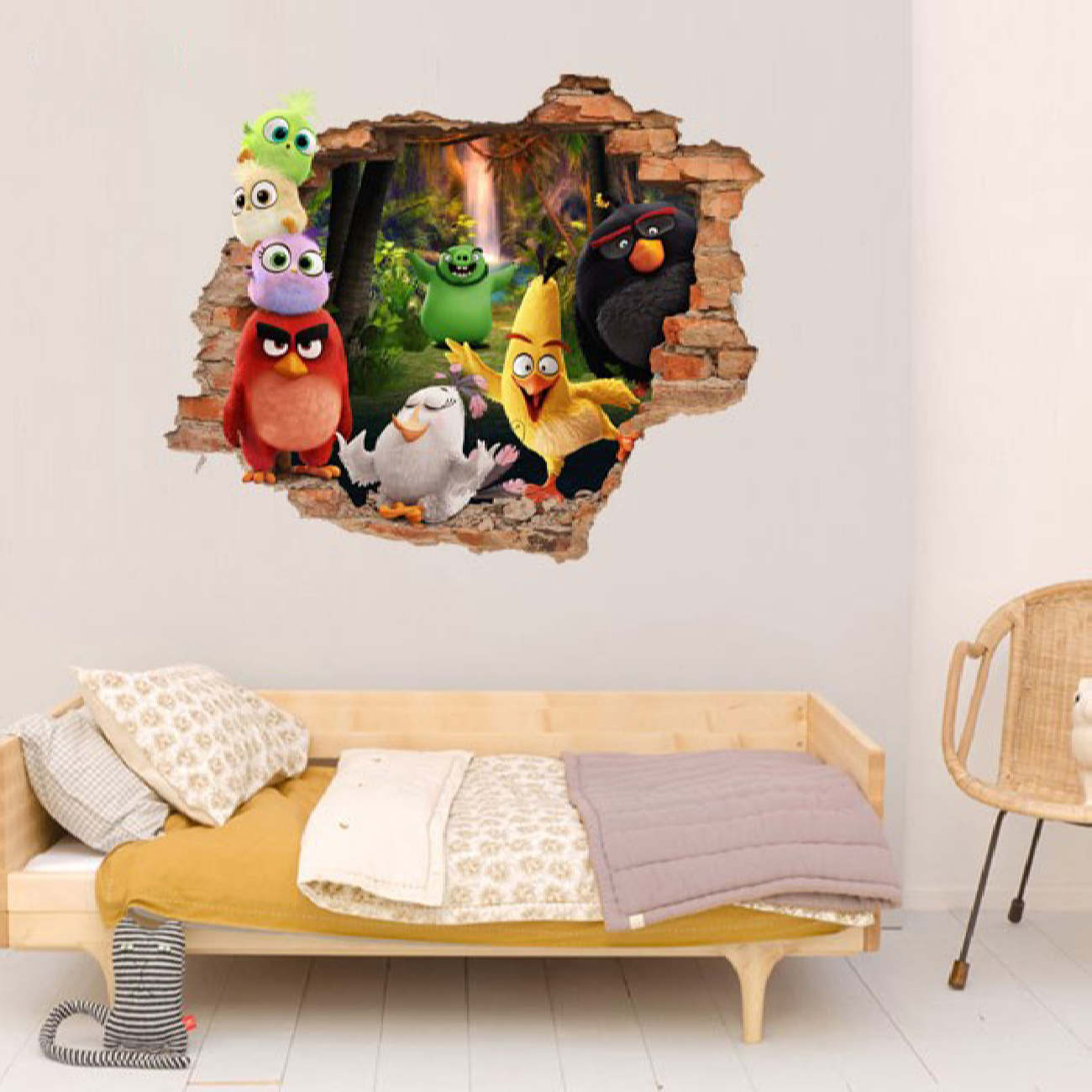 Kinderzimmer-3D-Wandsticker für das Babyzimmer mit Angry-Birds-Design