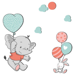 Kinderzimmer-Wandsticker aus Holz mit Elefanten-Design für das Babyzimmer