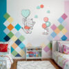 Kinderzimmer-Wandsticker aus Holz mit Elefanten-Design für das Babyzimmer