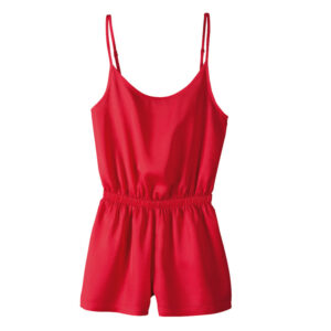 Lässiger Overall-Romper für Frauen mit kurzen Beinen in Rot