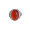 Persischer Achat Silberring für Herren, Elegance Rot, Modell Flower