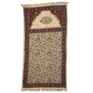 Persische Blockdruck-Gebetsmatte Janamaz Sajada Kalamkari Floral