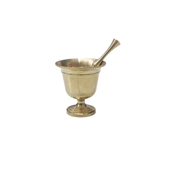 Persischer Messingmörser & Stößel für Gewürze mahlen & stampfen Modell Neda