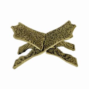 Faltbarer Messing-Quran-Rehal-Ständer mit graviertem Design