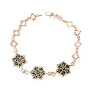 Kupferarmband – Florales Türkis Modell