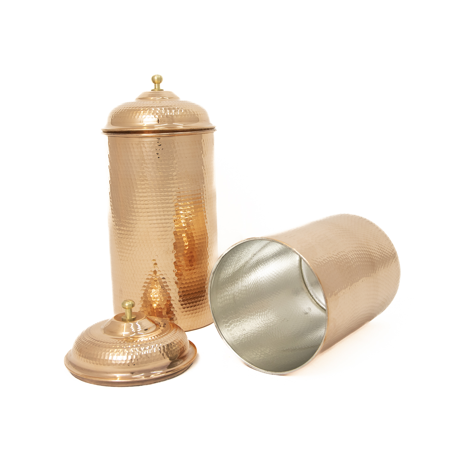 Persische Kupfer-Vorratsdose, handgefertigt, gehämmert (3er-Set)