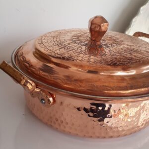 Persische Kupferpfanne - Handgeschmiedet mit Deckel (Aidin Modell)