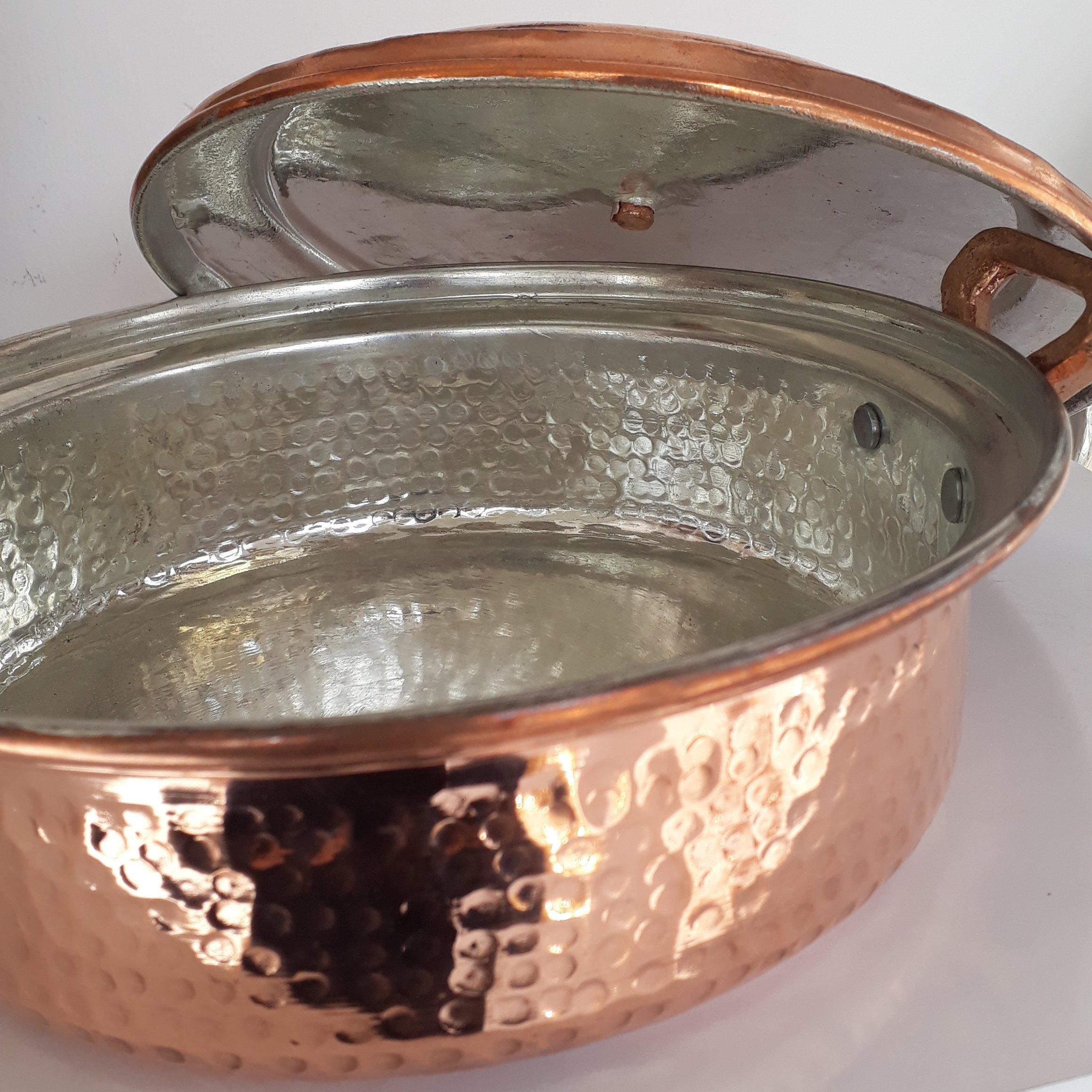 Persische Kupferpfanne – Handgeschmiedet mit Deckel (Aidin Modell)