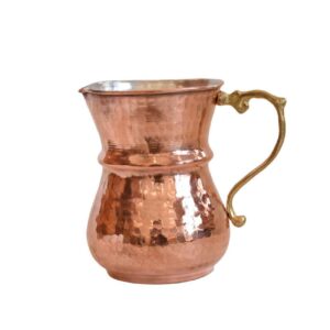Persische Kupferkaraffe mit Messinggriff gehämmert & handgefertigt