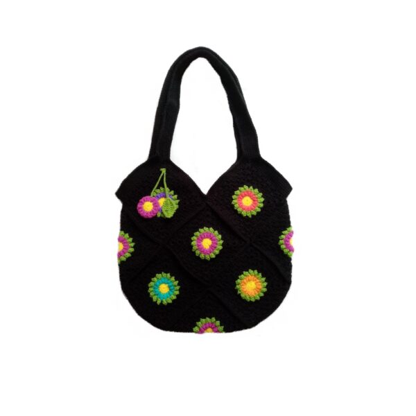 Handgewebte Häkel-Tote Tasche mit Kamille Design