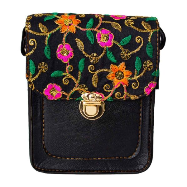 Persische handbestickte Umhängetasche mit Blumenmuster