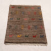 Original persischer Gabbeh-Wollteppich handgewebt in Fars gelb floral