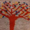 Original persischer Gabbeh-Wollteppich handgewebt in Fars mit Rand rosa