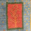 Authentischer echter persischer Gabbeh-Wollteppich handgewebt in Fars mit Rand orange