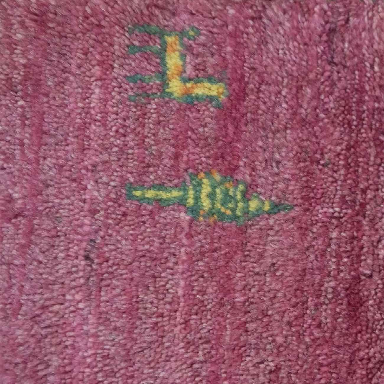 Echter persischer Gabbeh-Wollteppich handgewebt in Fars mit Rand grau