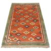 Original persischer Gabbeh-Wollteppich handgewebt in Fars mit Rand orange