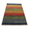 Original persischer Gabbeh-Wollteppich handgewebt in Fars braun floral
