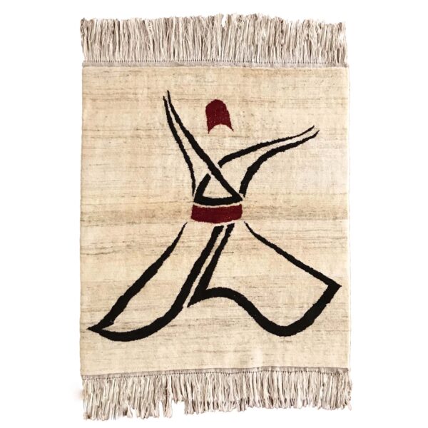 Original persischer Gabbeh-Wollteppich handgewebt in Fars mit Rand rot