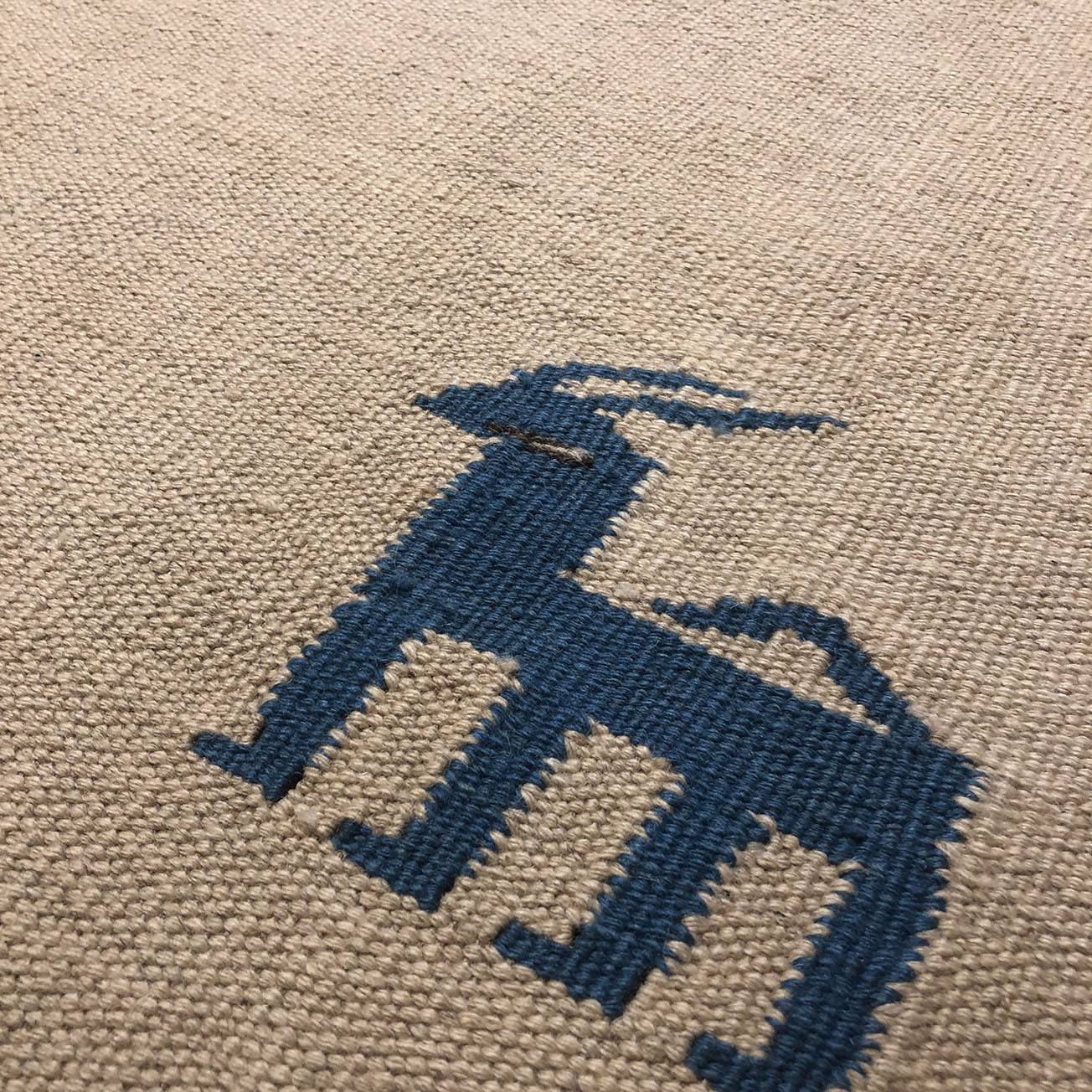 Echter persischer Gabbeh-Wollteppich handgewebt in Fars mit Rand grau