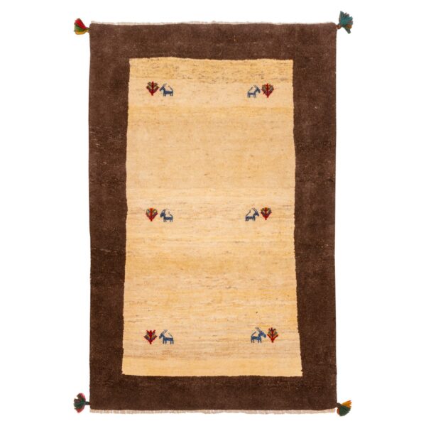 Authentischer echter persischer Gabbeh-Wollteppich handgewebt in Fars rot