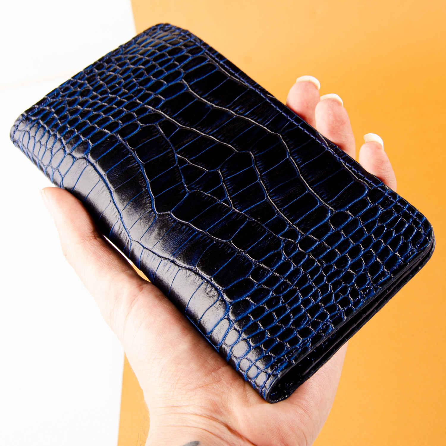 Persische Leder Lange Geldbörse – Geprägtes Design