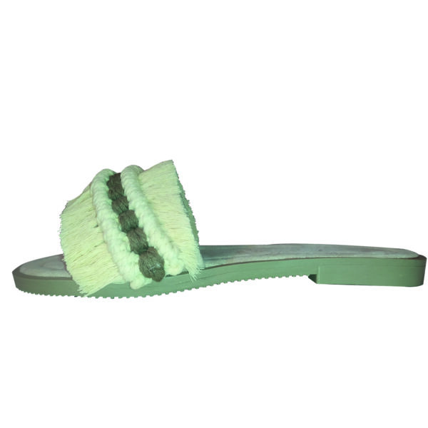 Macrame Boho Chic Flache Hausschuhe für Damen Modell Baft