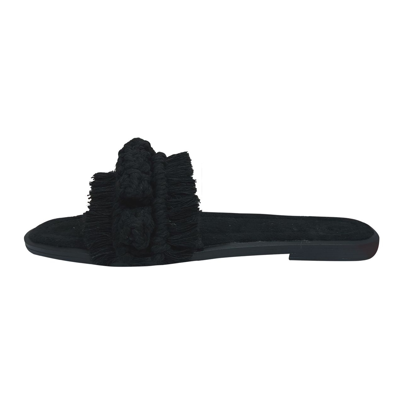 Macrame Boho Chic Hausschuhe für Damen in Schwarz