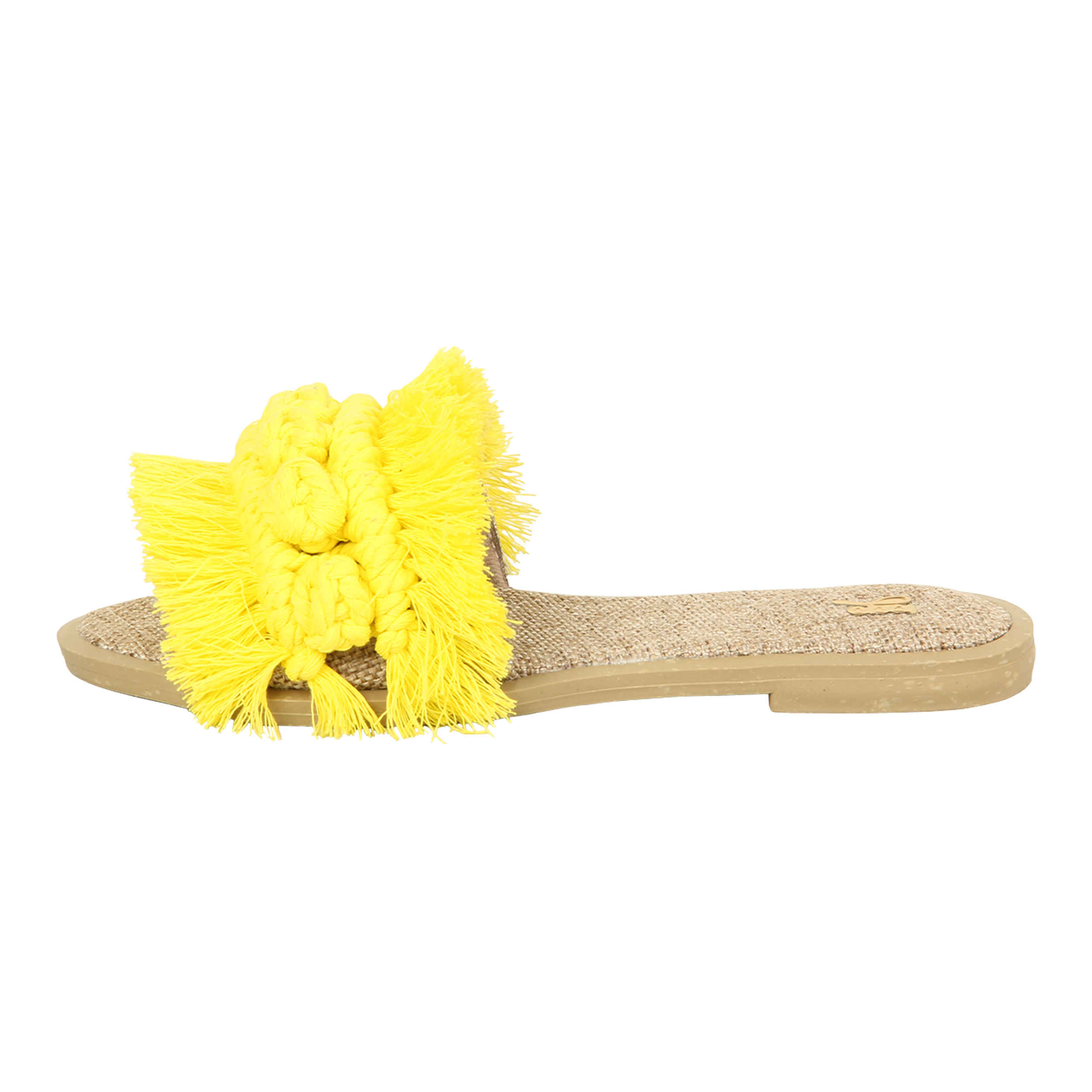 Macrame Boho Chic Hausschuhe für Damen in Gelb