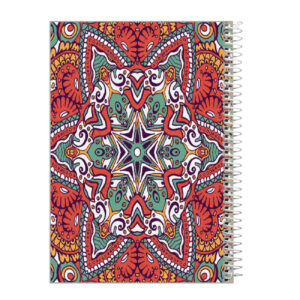 Persisches Notizbuch mit Eslimi Design, Orange Edition, Taschenformat Notizbuch