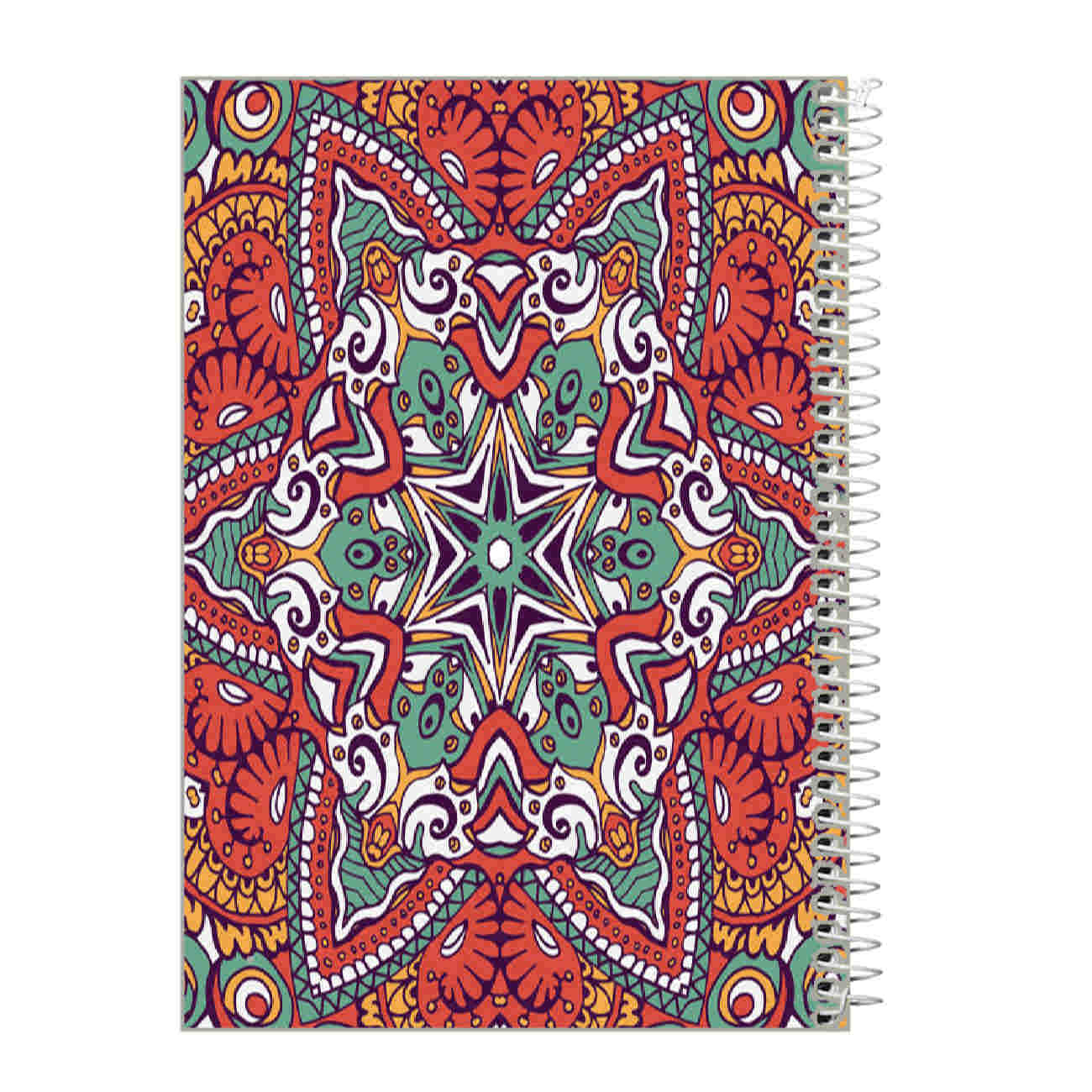 Persisches Notizbuch mit Eslimi Design, Orange Edition, Taschenformat Notizbuch