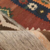 Persischer Patchwork-Kilim-Teppich handgewebt geometrisch braun