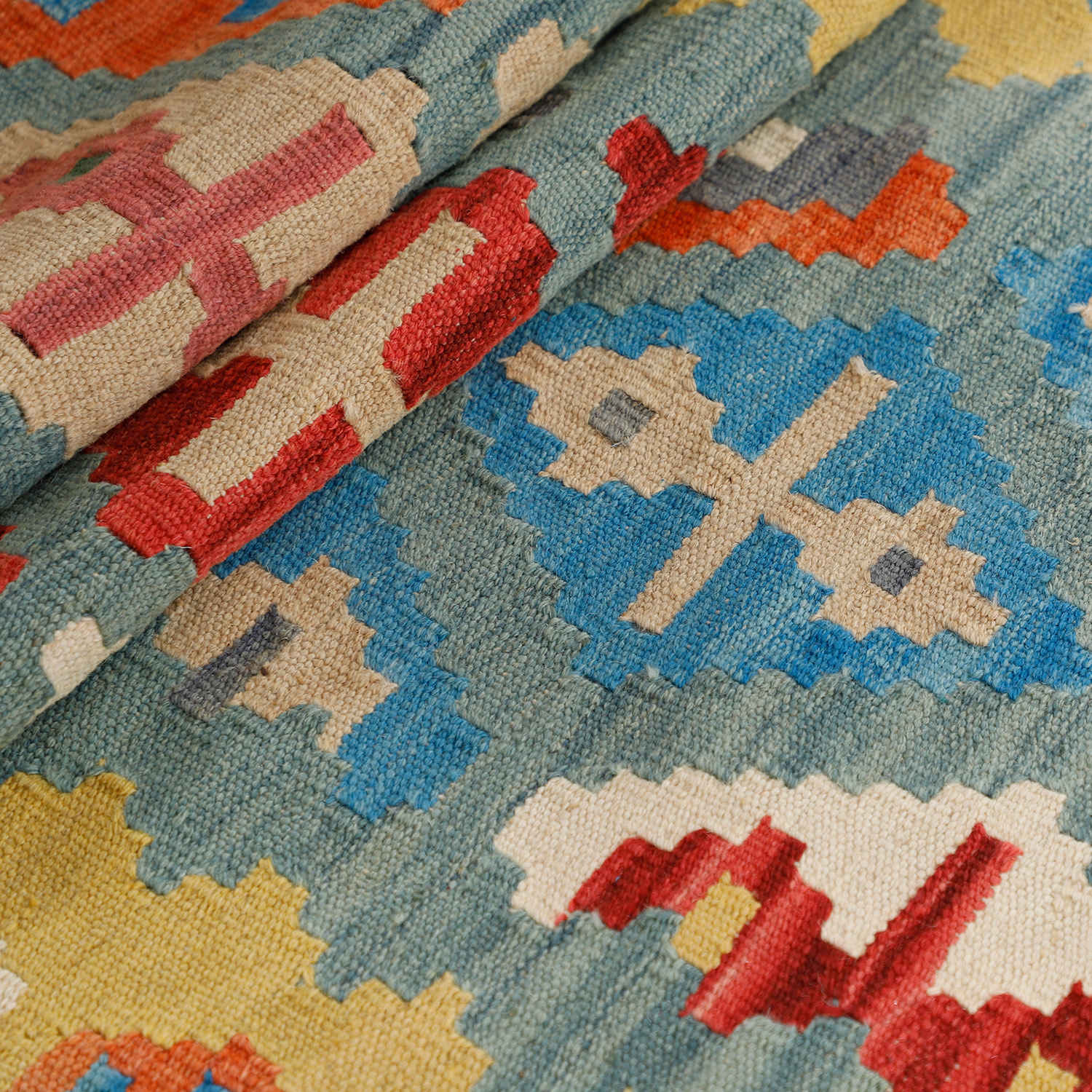 Persischer Teppich Tischläufer handgewebt im Qashqai Stil