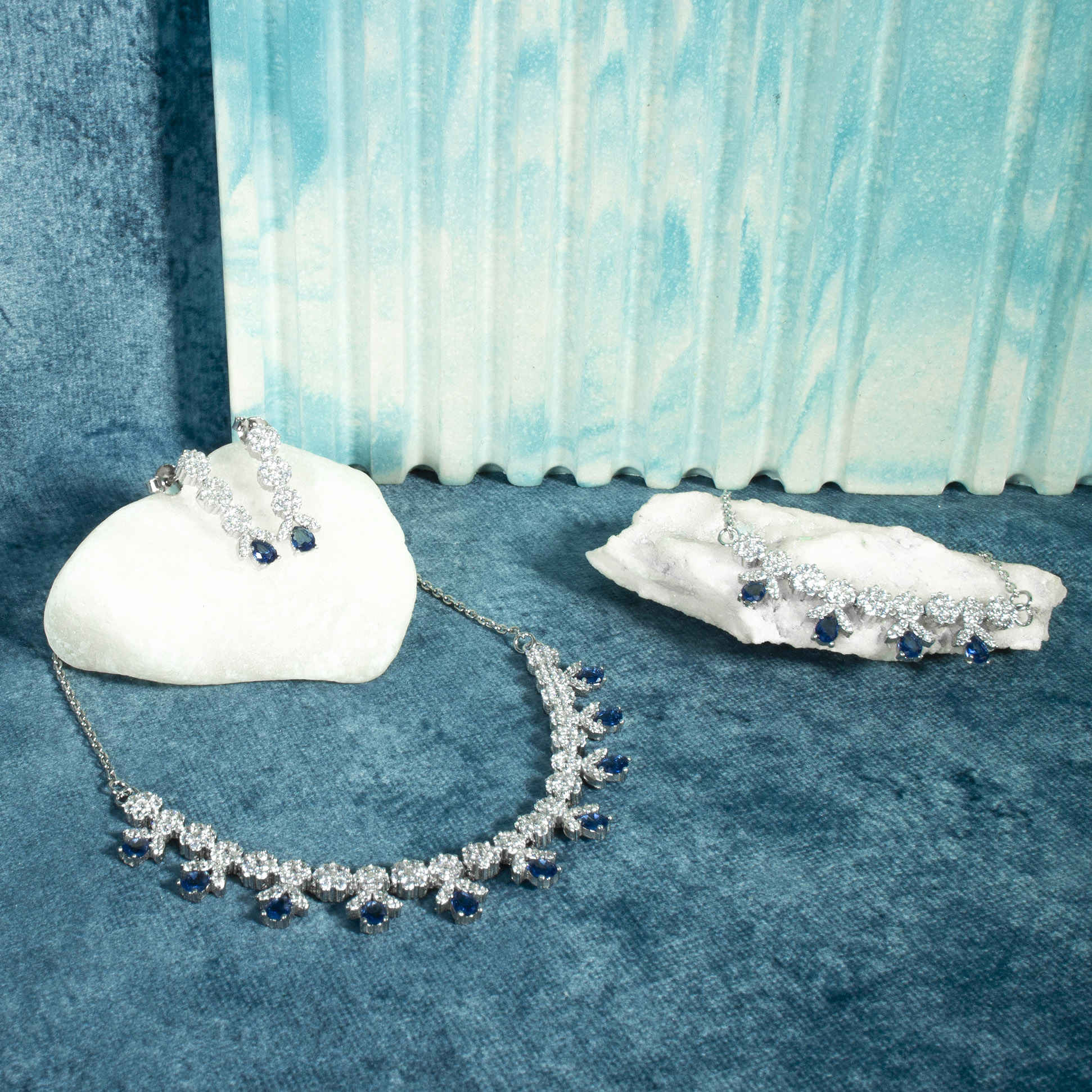 Persisches Silber-Schmuckset mit Rubin-Gemstone für Damen