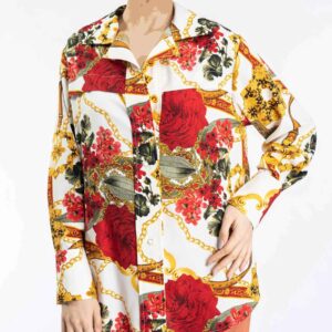 Iranisches Damen-Tunika-Oberteil mit Blumenmuster