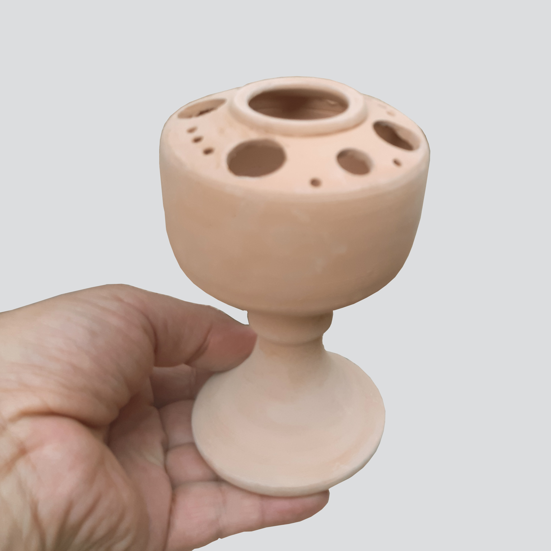 Handgefertigter Töpfer-Make-up Pinsel Halter mit Füßen im künstlerischen Design