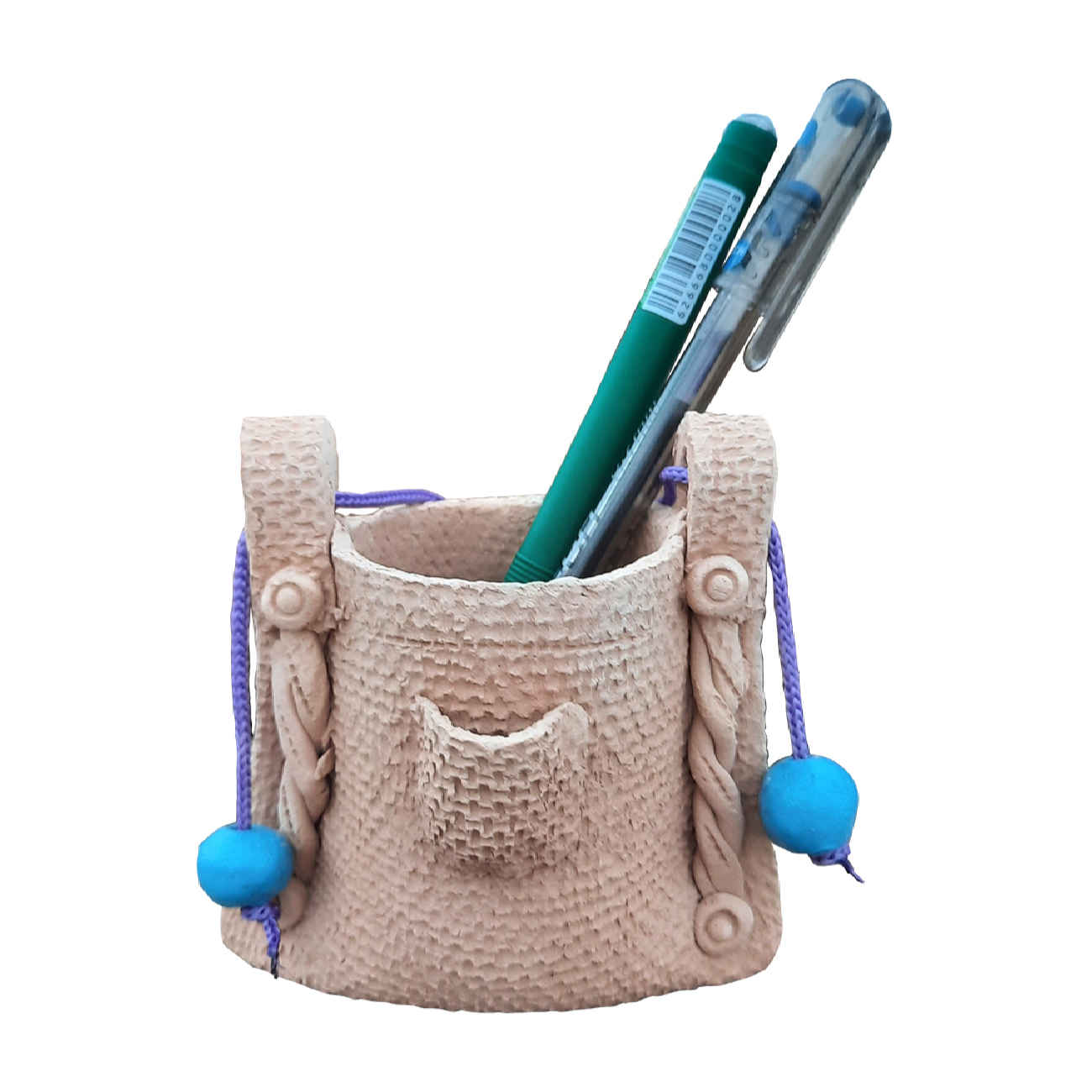 Handgefertigter Töpfer-Make-up Pinsel Halter im Sack Design (x2)