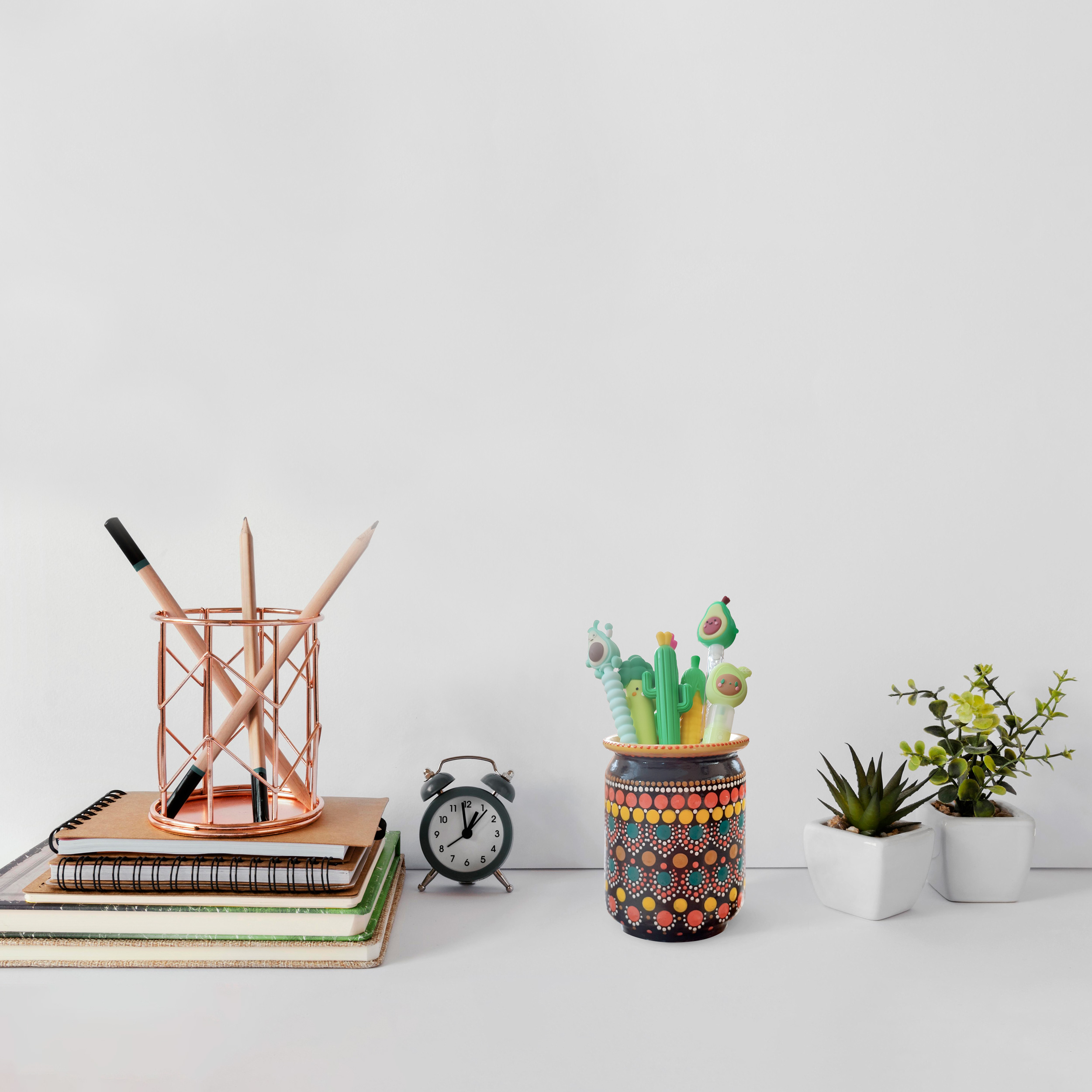 Handgefertigter Töpfer-Make-up Pinsel Halter mit Punktmalerei-Design