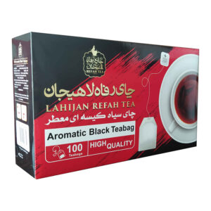 Premium Iranischer Lahijan Refah Aromatisierter Schwarzer Teebeutel Packung mit 100 (x3)