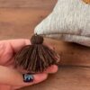 Punch-Needle-Kissenbezug – Besticktes Blätter Creme Design (Set von 2)