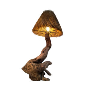 Rustikale Holzstamm Tischlampe Handgefertigte Eleganz für die Wohnkultur