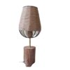 Rustikale Holzstamm Tischlampe mit Hanf-Lampenschirm Natur-inspirierte Beleuchtung