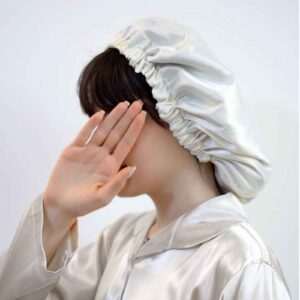 Satin Schlafmütze Luxus Weiß für Damen