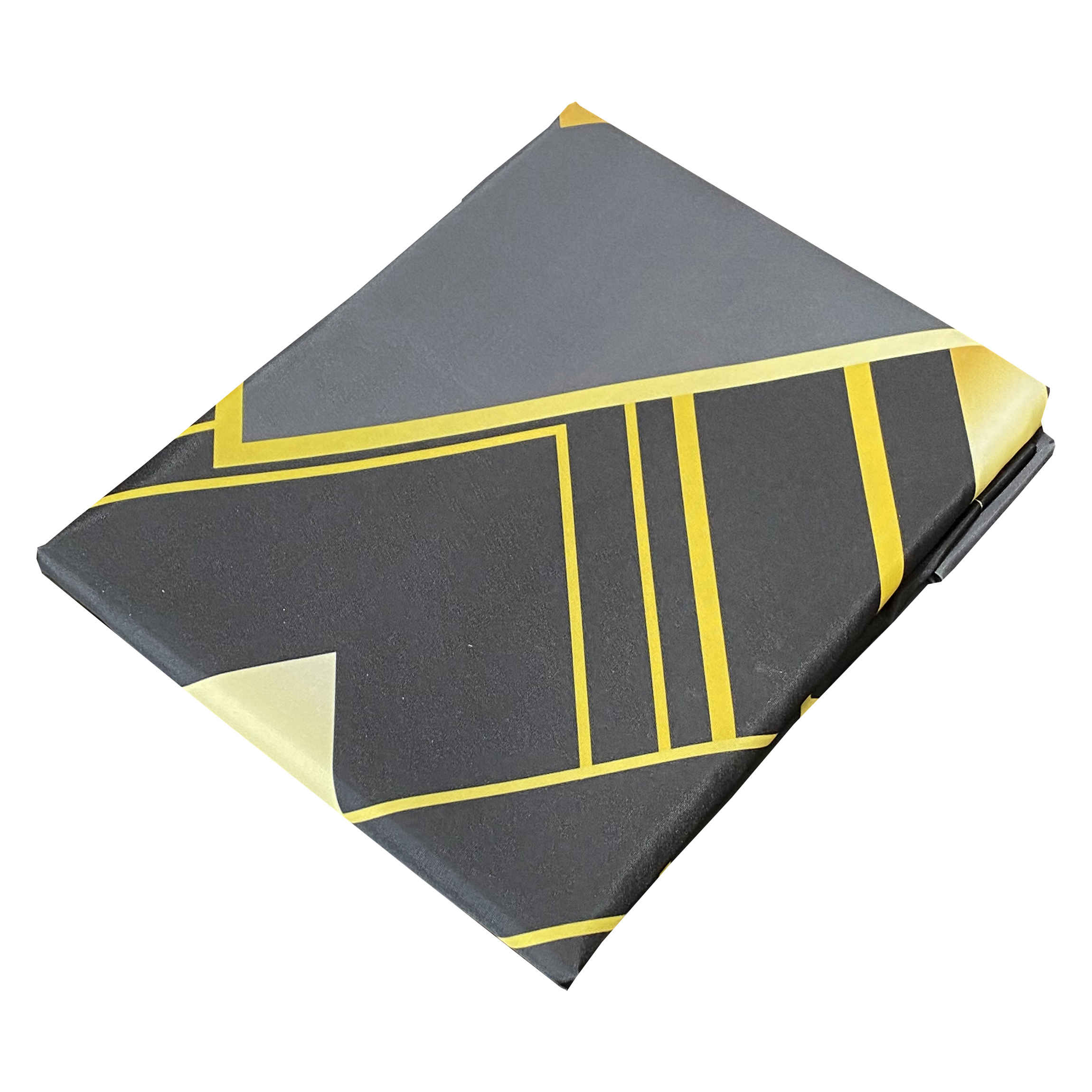 Duschvorhang aus Polyester für Privatsphäre & Wasserbändigung, geometrisch in Schwarz