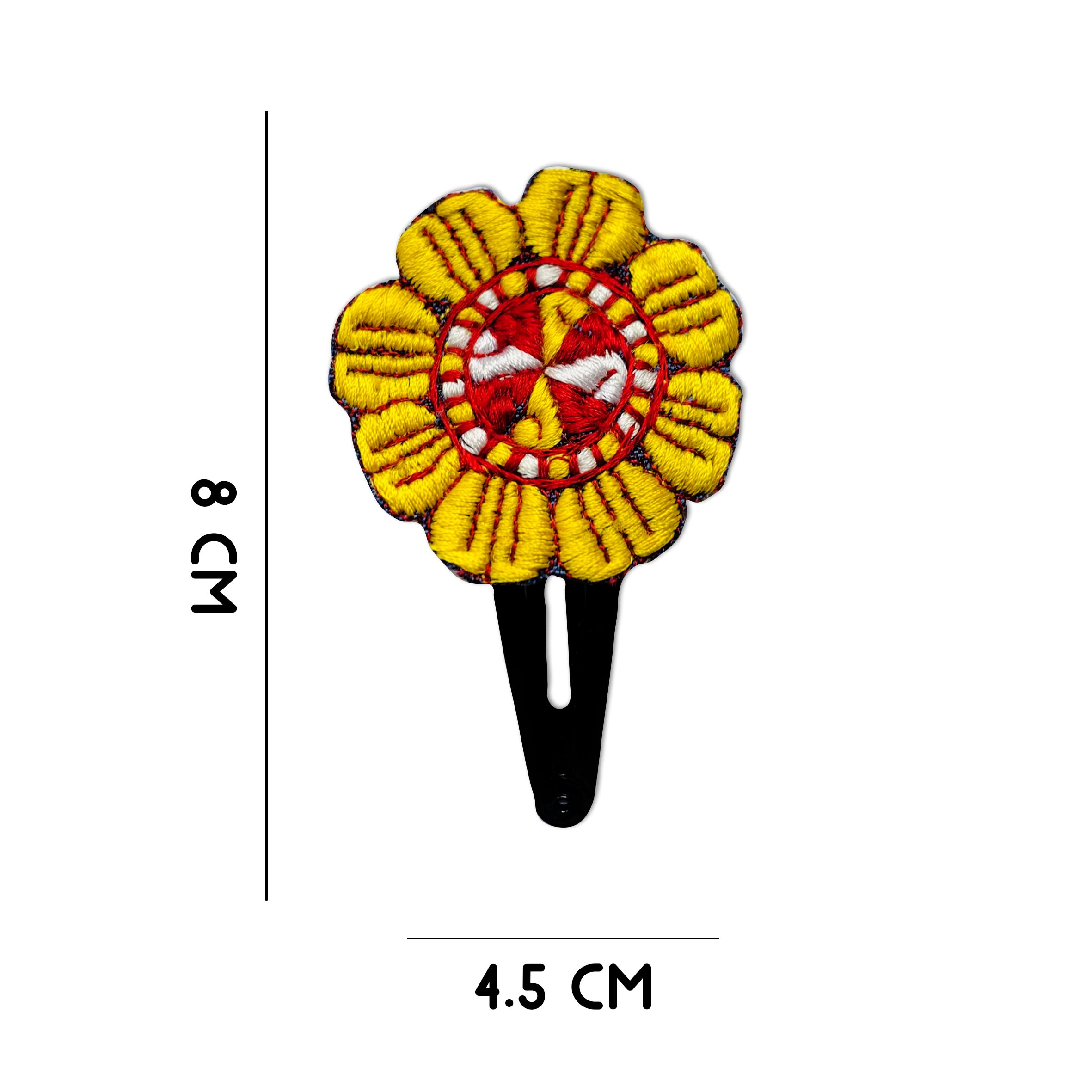 Snap-Haarspangen-Set mit Handbesticktem Blumen-Design