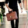 Geräumige Leder Aktentasche - Männer Modell DP1